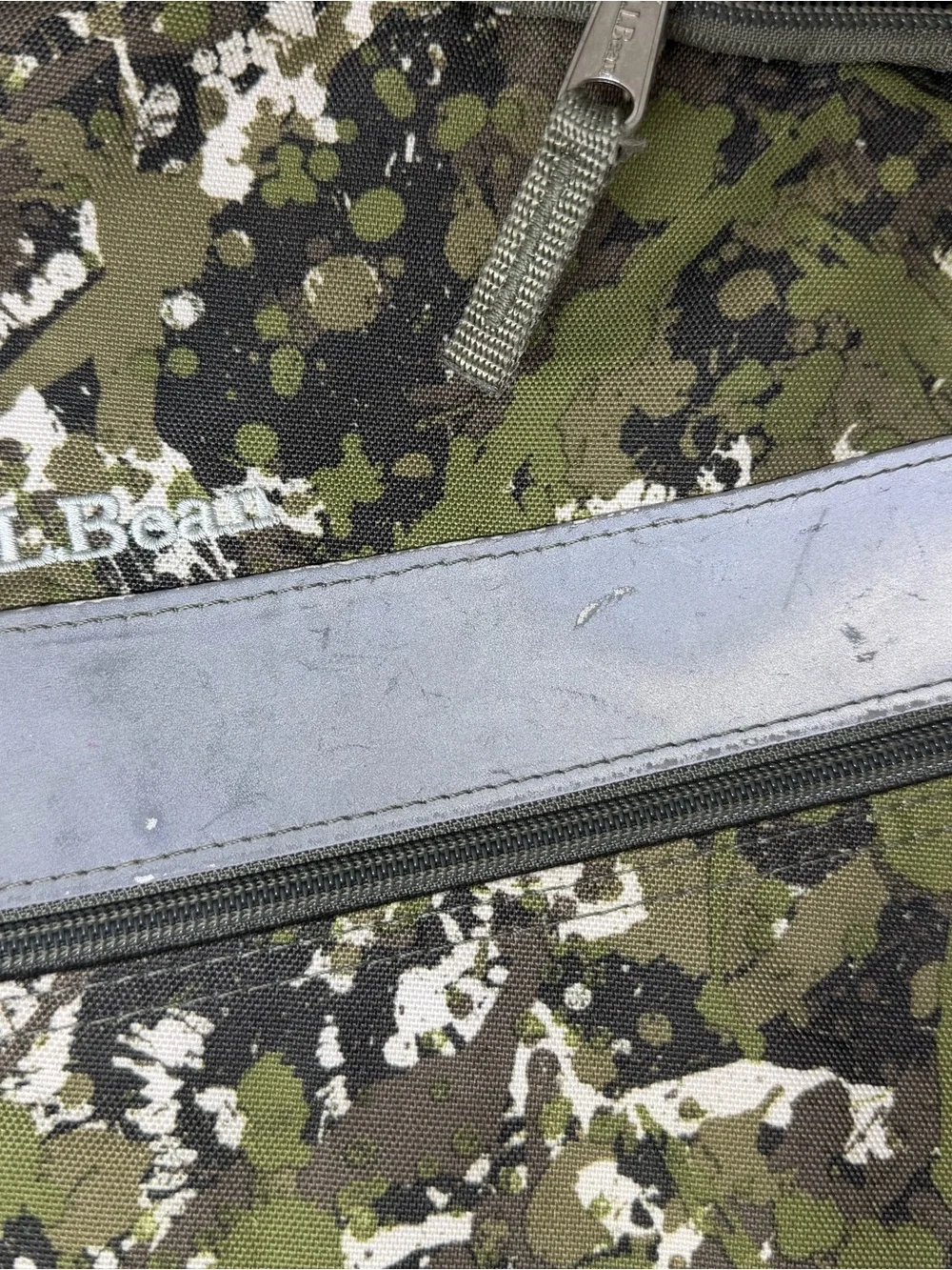 L.L. Bean Olive and White Camouflage Backpack